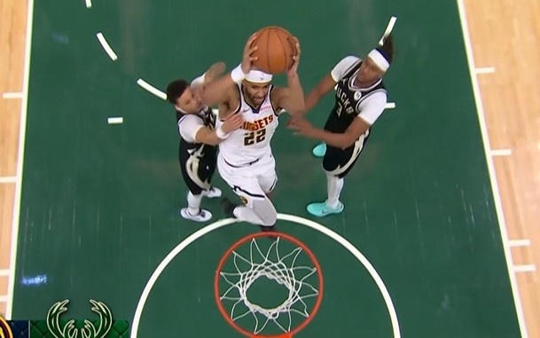 hth-势如破竹！纳吉反击切入接球双手暴扣打停雄鹿